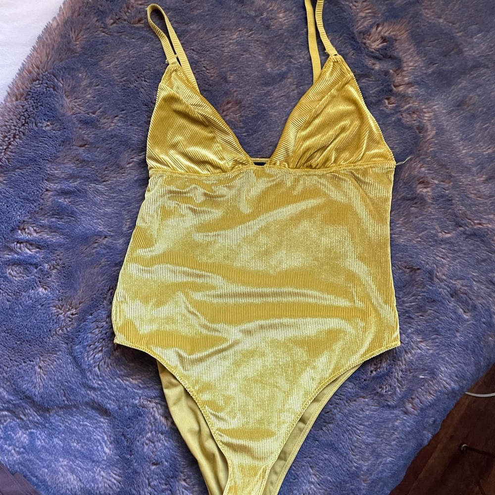 Out from Under velvet bodysuit.